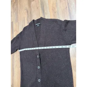 Something Navy Women's M Long Cardigan Brown Multicolor Speckled Button Front thumbnail 7