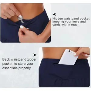 THE GYM PEOPLE High Waisted Running Shorts Navy Blue Size M New With Tag thumbnail 4