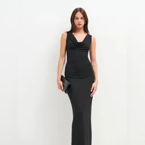 Reformation‎ Raewyn Knit Black Dress Cowl Neck Sleeveless thumbnail 4