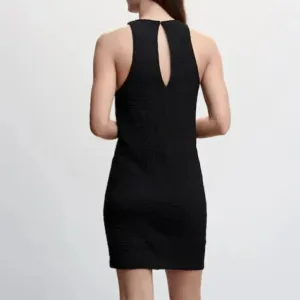 Mango MNG Textured‎ Short Black Dress Sleeveless NWT Size 6 thumbnail 4