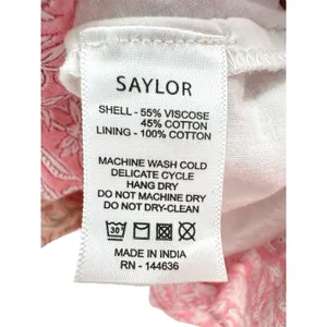 Saylor Leigha Mini Dress S Pink Patchwork Puff‎ Sleeve Tiered Boho Cottagecore thumbnail 4