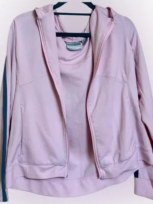 Dunlop women's pink activewear jacket size large with hood thumbnail 1