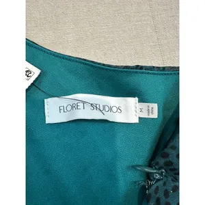NWT Floret Studios | One Shoulder‎ Tiered High-Low Dress Green | Women's Size M thumbnail 8