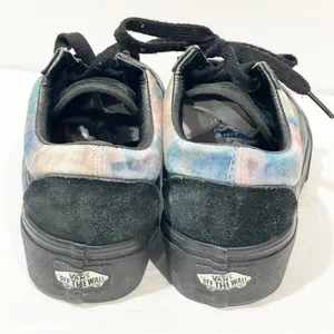 Vans‎ Size 7 Velvet Tie Dye And Black Old Skool Platform RARE Womens thumbnail 4