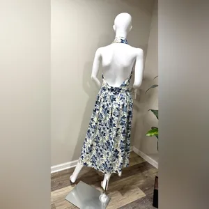 NWT Tuckernuck Lena Midi Dress Size 6 Blue White Floral Belted thumbnail 8