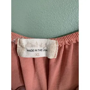 Altar'd State Women's Pink Smocked Waist A-Line Dress Scoop Neck Puff XS thumbnail 2