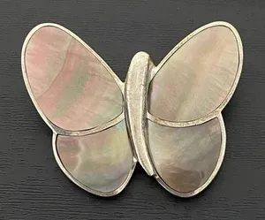 Sterling Siver Abalone Shell Butterfly Pendant Silver thumbnail 1