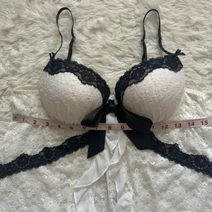 Linea Donatella Babydoll Chemise Lingerie Sleepwear Top Sheer Lace White Sz L thumbnail 7
