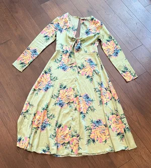 ASOS Green Floral Dress US 6 C27-058 thumbnail 1