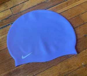 Nike Lavender Silicone Swim Cap with White Swoosh thumbnail 1