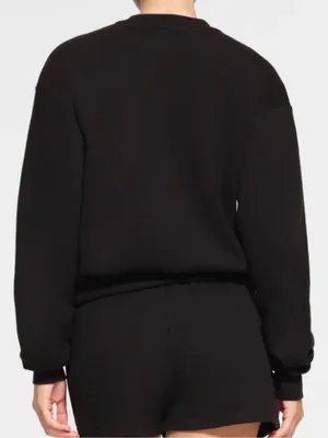 🖤SKIMS Cotton Fleece Classic Crew Neck Pullover M (GAR) thumbnail 2