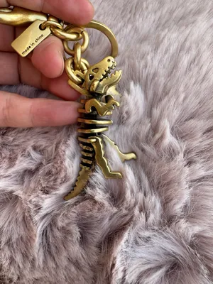 Coach Metal Small Rexy T-Rex Skeleton Puzzle Bag Charm Keychain CCE75 Brass thumbnail 6