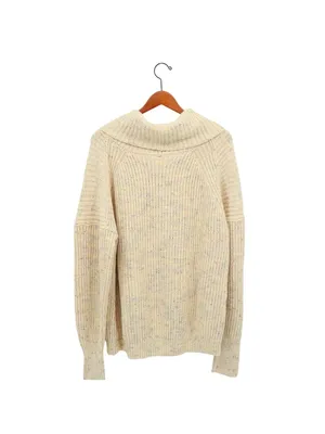 Free People Leo Sassy Peach Speckled Slouchy Turtleneck Oversized Sweater S thumbnail 8