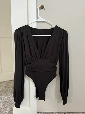 Deep Cut Long Sleeve Bodysuit thumbnail 1