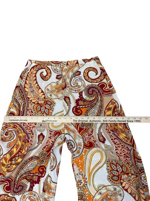 High Waisted Wide Leg Paisley Print Women’s Pants in Multi-Color thumbnail 4