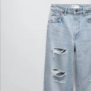 ZARA Ripped Wide Leg Jeans thumbnail 7