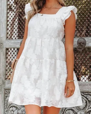 Entro Cream Midi Dress thumbnail 1