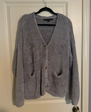 HYFVE Cozy Grey Button Cardigan Sweater thumbnail 1