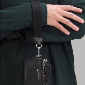 NWT LULULEMON Dual Pouch Wristlet Leather Alternative- Black/Silver thumbnail 3