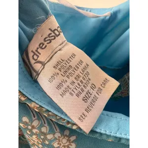 Dressbarn Sz 10 Teal Paisley Floral Halter Midi Dress Blue Pink Beach Vacation thumbnail 3