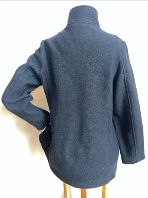 L.L. Bean Black Wool High-Collar Pea Coat with large 2 pockets wardrobe staple thumbnail 5