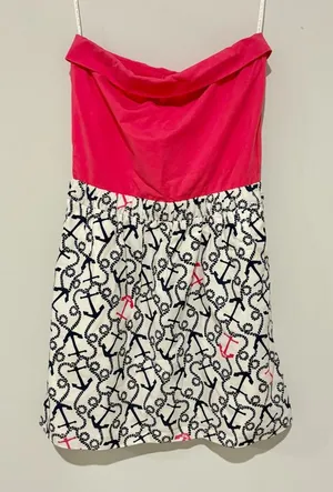 Lilly Pulitzer Esmeralda Dress strapless anchor dress in Ahoy‎ There pink small thumbnail 1