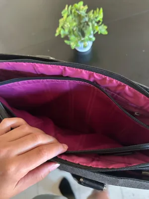 Vintage TUMI Black Nylon & Leather Structured Tote / Business Bag – Pink Lining – Shoulder Strap thumbnail 16