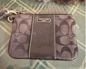 COACH Classic Wristlet with PVC Leather Black thumbnail 1