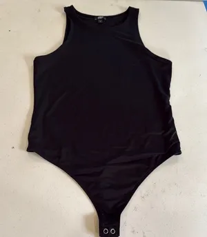 Express Black Sleeveless Bodysuit size medium thumbnail 1