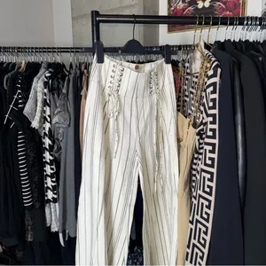 New Free People FP One Bette Wide Leg Striped Lace Up Pants Womens Size 6 NWOT thumbnail 3