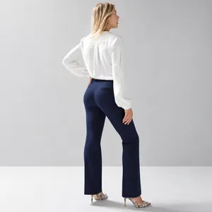 WHBM Dress Pants Womens 4L 4T Tall Ines Slim Bootcut Comfort Stretch Navy Blue thumbnail 3