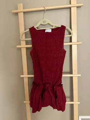 Peppermayo Exclusive - Garden Kisses Shirred Mini Dress - Maroon thumbnail 6