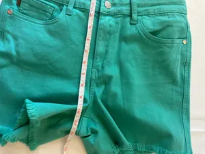 Judy Blue Shorts Womens Large Sienna Aquamarine Frayed Hem thumbnail 5