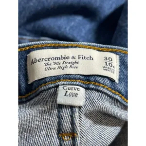 Abercrombie & Fitch 90's Straight Blue Ultra High Rise Denim Jeans Pants Size 10 thumbnail 4
