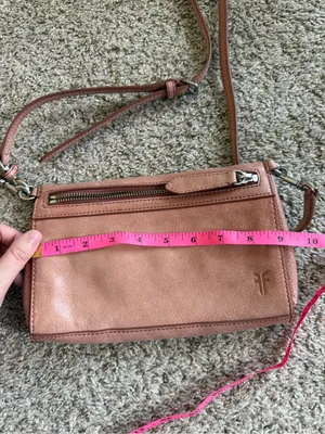 Frye Reed Leather Wristlet Crossbody in Dusty Rose thumbnail 7