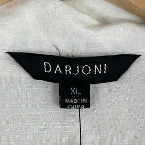 NWT Darjoni Utility Solid Linen Blend Jacket White Coastal Drawstring XL Size XL thumbnail 5