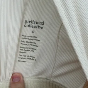 Girlfriend Collective Ribbed Long Sleeve Bodysuit‎ Cream Size S thumbnail 4
