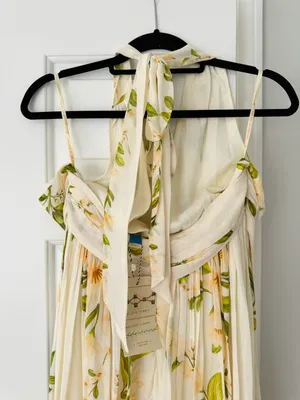 Farm Rio V-Neck Floral Chiffon Maxi Dress, Size S thumbnail 10