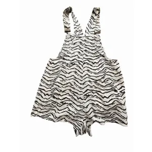 We Wore What Romper Sz Minimum Linen Blend Short Overalls Animal Print #HHH4-1 thumbnail 8