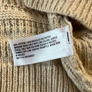 Cabincore NWT XXL Cream Knit Sweater Oversized Cottage Layering Pull Over thumbnail 5