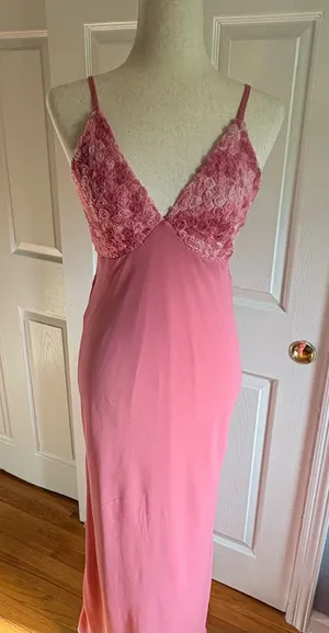 Wild Fable Women’s Rosette Maxi Dress Pink Small thumbnail 1