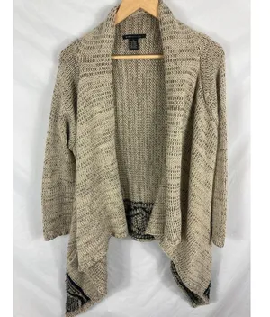 BCBGMaxazria Knit Open Front Wool Blend Cardigan Sweater Size Large thumbnail 4
