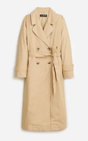 NOWT J. Crew Relaxed Heritage Chino Tan Trench Coat 100% Cotton (Size XXS) thumbnail 1