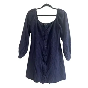 ✨Lulus Ideal Impression Navy Blue Balloon Sleeve Mini Sz Medium Dress✨ thumbnail 5