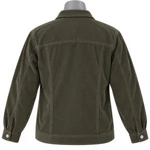 American Eagle Olive Green Corduroy Trucker Jacket XXL Womens Utility Coat thumbnail 3