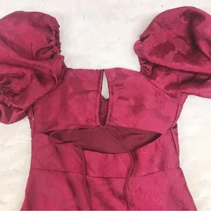 SACHIN & BABI‎ Dress Size 0 Cherry Red Gabby Puff Sleeve Midi Open Tie Back New thumbnail 9