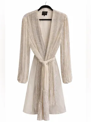 Retrofete Gabrielle Sequin Robe White Mini Dress thumbnail 10