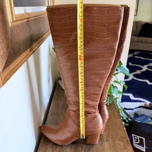 LifeStride‎ Stratford Wide Calf Knee High Boots Bown Croc Embossed Women 8.5 thumbnail 11