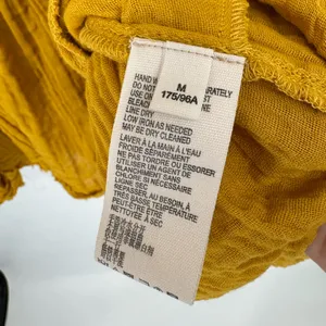 Free People Mustard Yellow Oversized Gauze Cotton Boho Tunic Top Medium‎ thumbnail 8