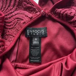 Enfocus Studio Womens 8 Burgundy Lace Maxi‎ Dress Sleeveless Elegant Formal Gown thumbnail 4